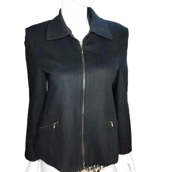 Dumas Womens Blazer 100% Pure Wool Zipper Closure Size 8 - Picture 3 of 14